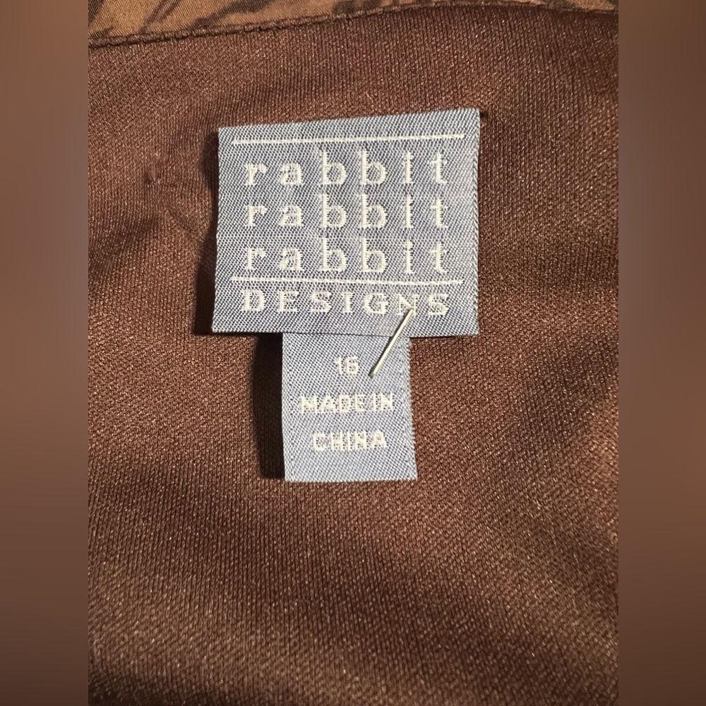 Rabbit Rabbit Rabbit Designs Brown Dress Size 16 - Picture 4 of 5